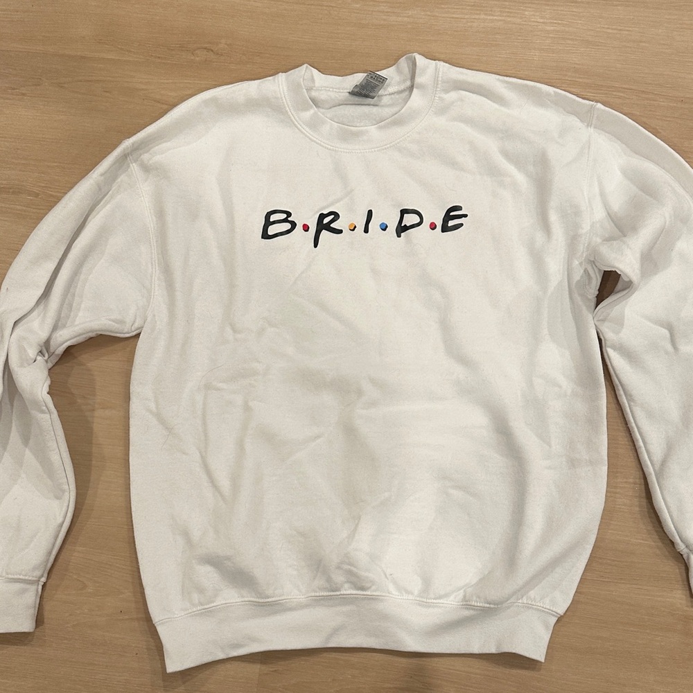 Gildan White Crewneck Sweater with Graphic Design
